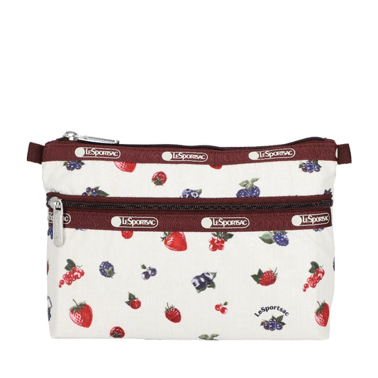 COSMETIC CLUTCH 雙層拉鍊化妝包 - 清新莓果