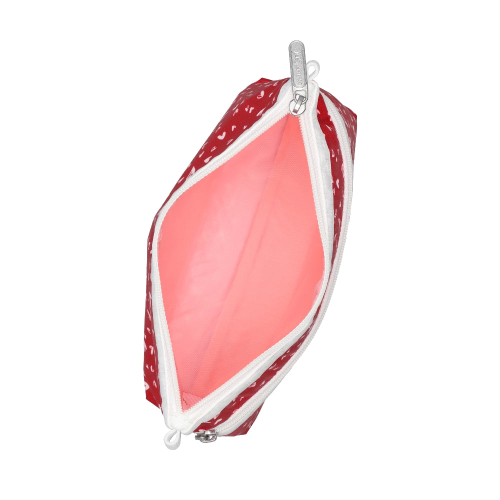 COSMETIC CLUTCH 雙層拉鍊化妝包 - 紅心點點