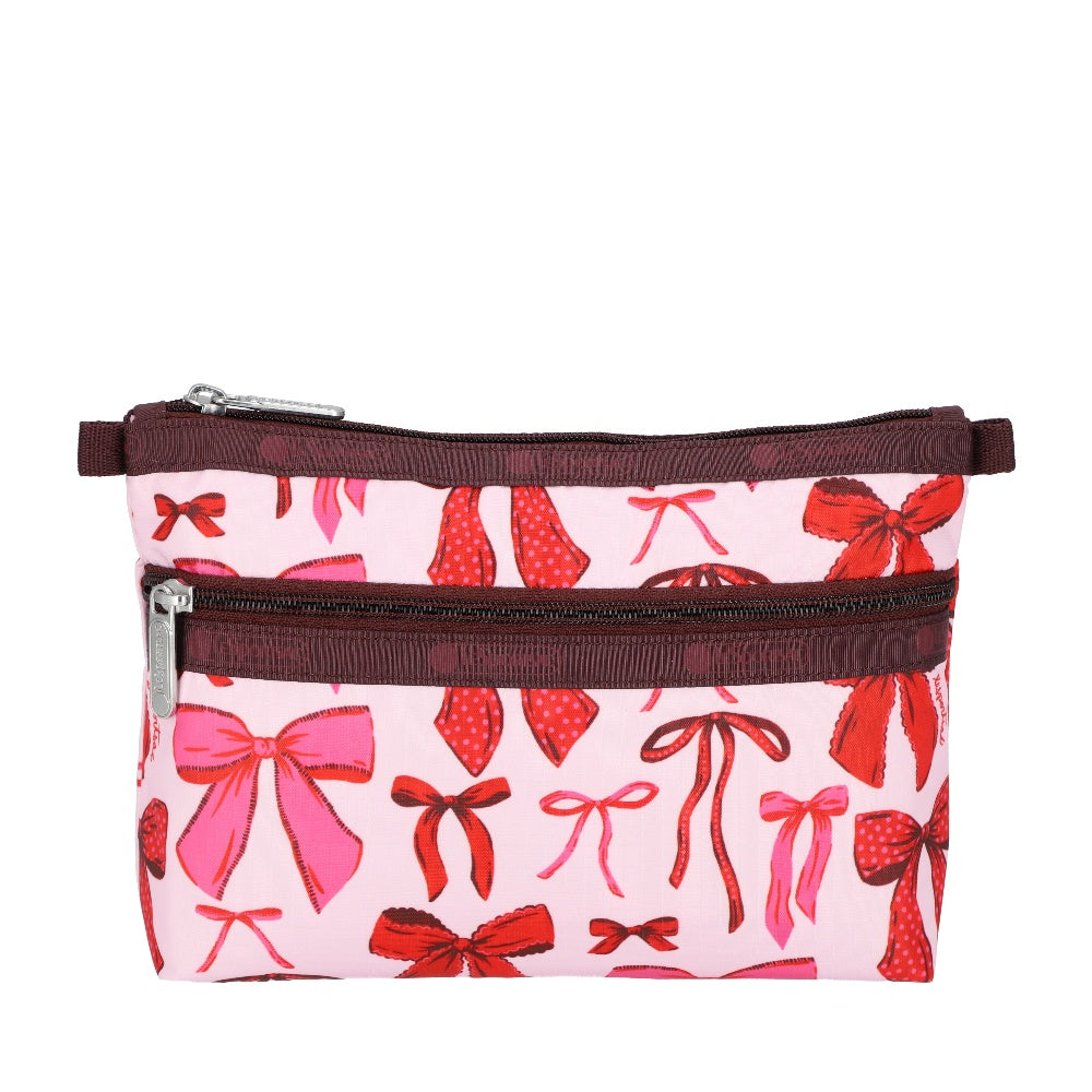 COSMETIC CLUTCH 雙層拉鍊化妝包 - 蝴蝶結派對