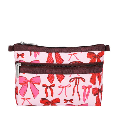 COSMETIC CLUTCH 雙層拉鍊化妝包 - 蝴蝶結派對