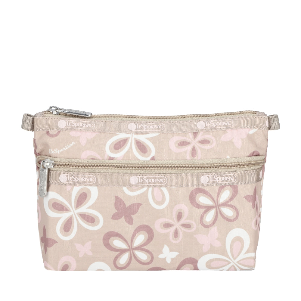 COSMETIC CLUTCH 雙層拉鍊化妝包 - 蝶舞花綻
