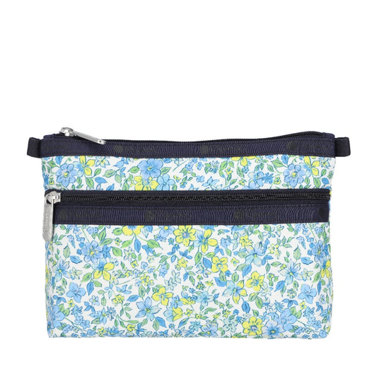 COSMETIC CLUTCH 雙層拉鍊化妝包 - 織錦花卉