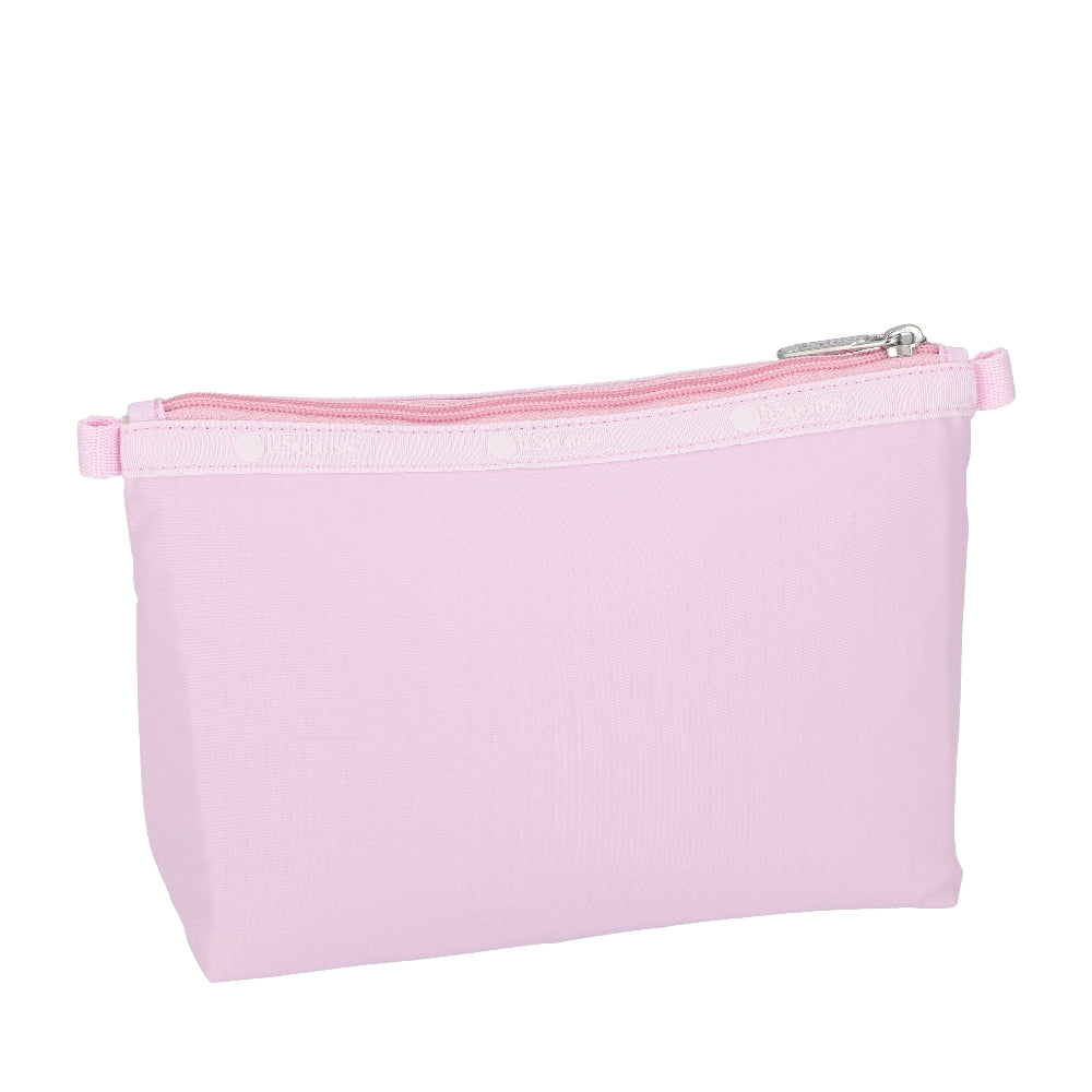 COSMETIC CLUTCH 雙層拉鍊化妝包 - 初雪粉