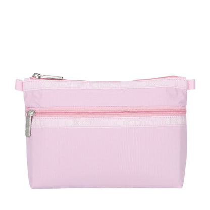 COSMETIC CLUTCH 雙層拉鍊化妝包 - 初雪粉