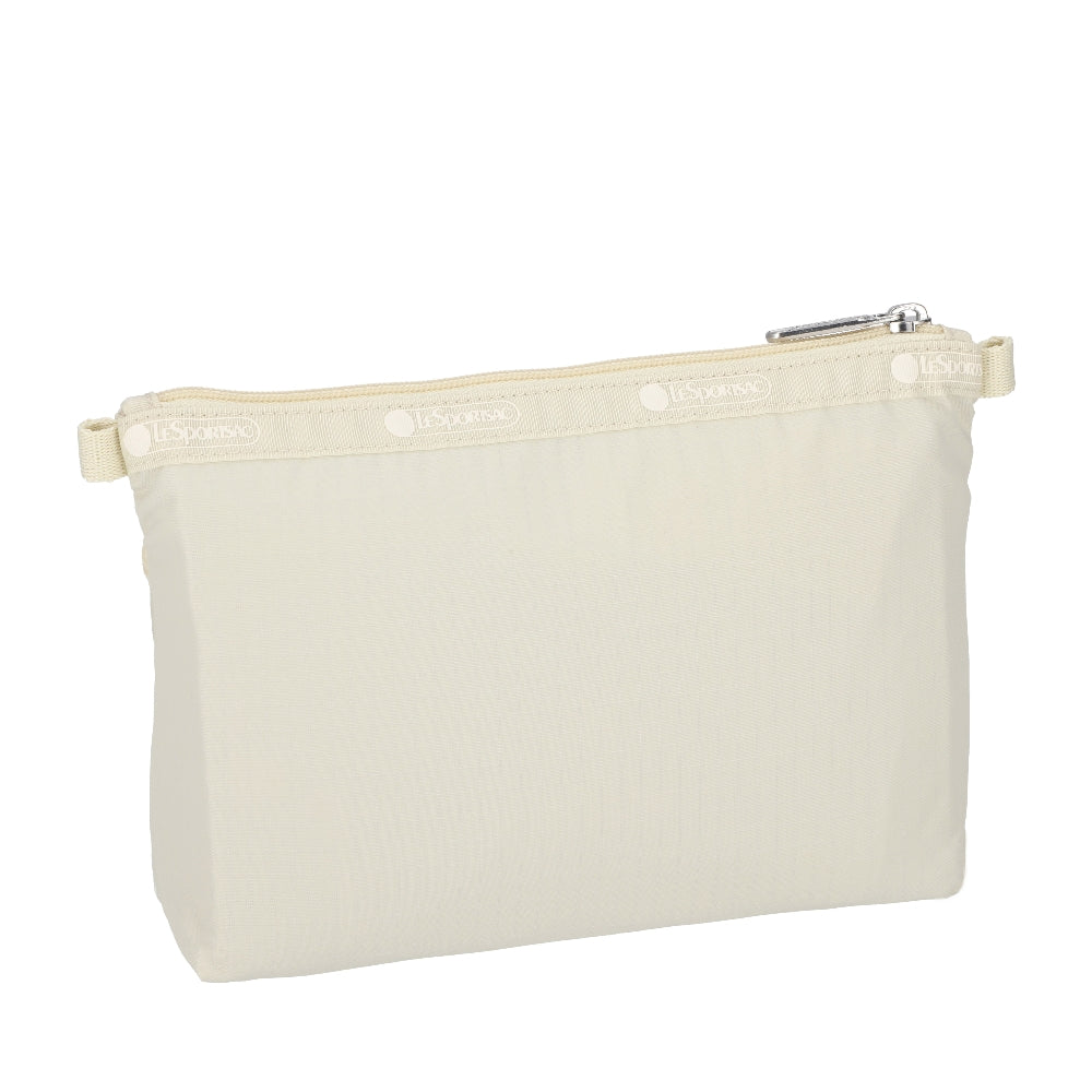 COSMETIC CLUTCH 雙層拉鍊化妝包 - 奶油米