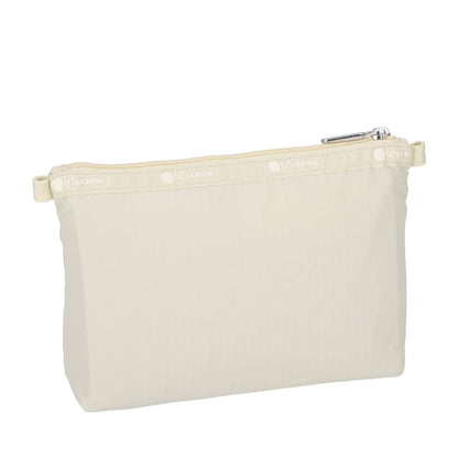 COSMETIC CLUTCH 雙層拉鍊化妝包 - 奶油米