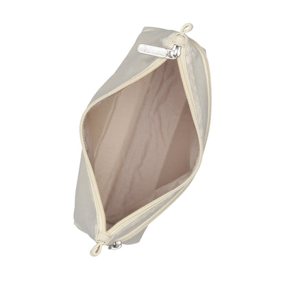 COSMETIC CLUTCH 雙層拉鍊化妝包 - 奶油米