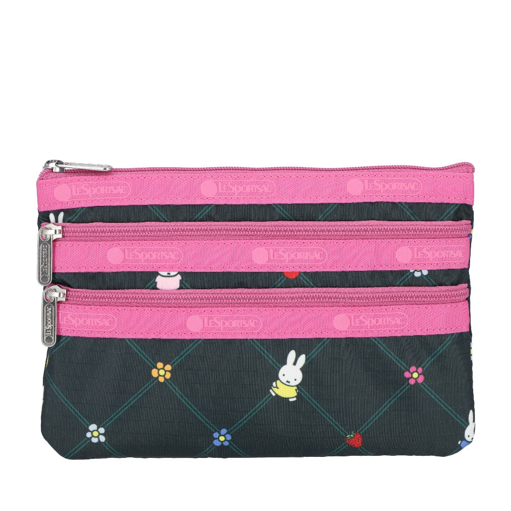 3-ZIP COSMETIC 三層拉鍊化妝包 - MIFFY 果漾花語