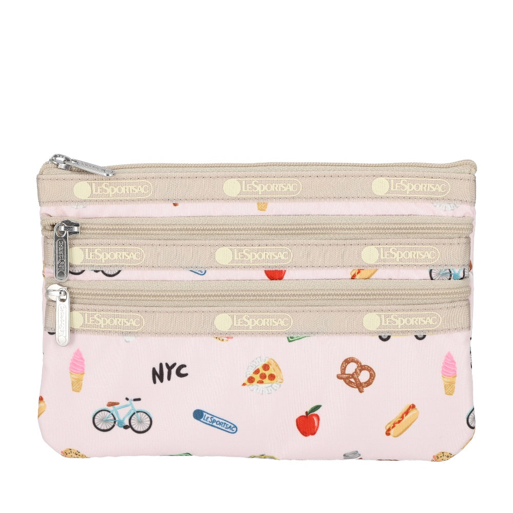 3-ZIP COSMETIC 三層拉鍊化妝包 - 紐約印象