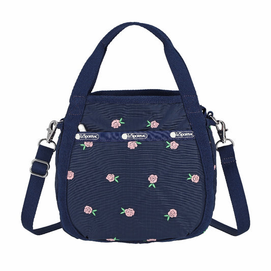 SMALL JENNI 斜背手提兩用包 - 薔薇刺繡